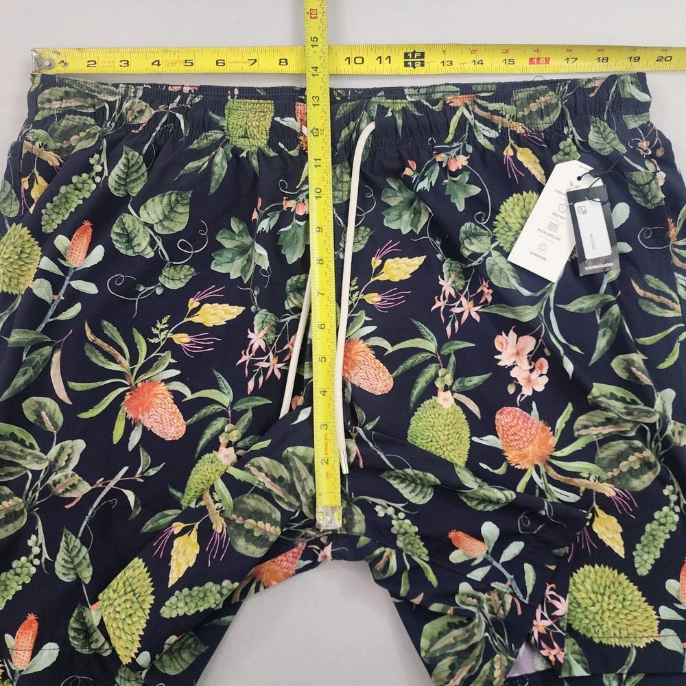 Express swimwear swim trunks shorts Extra Large XL navy floral pocket $68 mens